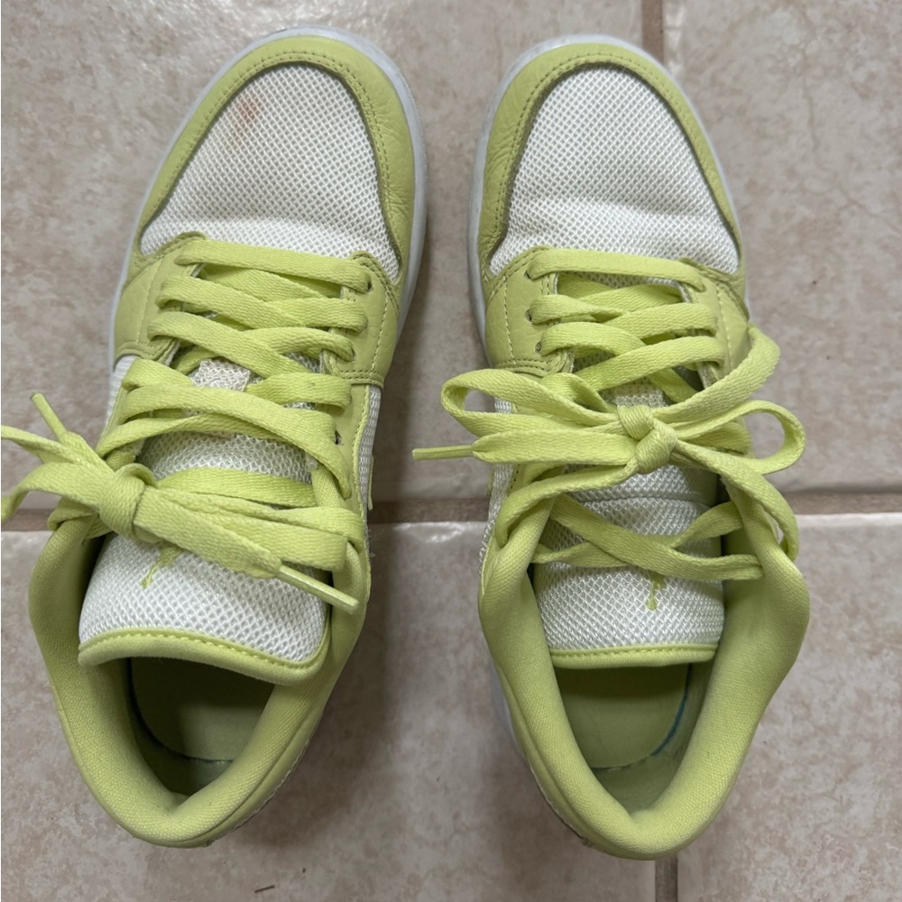 Jordan Women’s Lime Yellow and White Sneakers